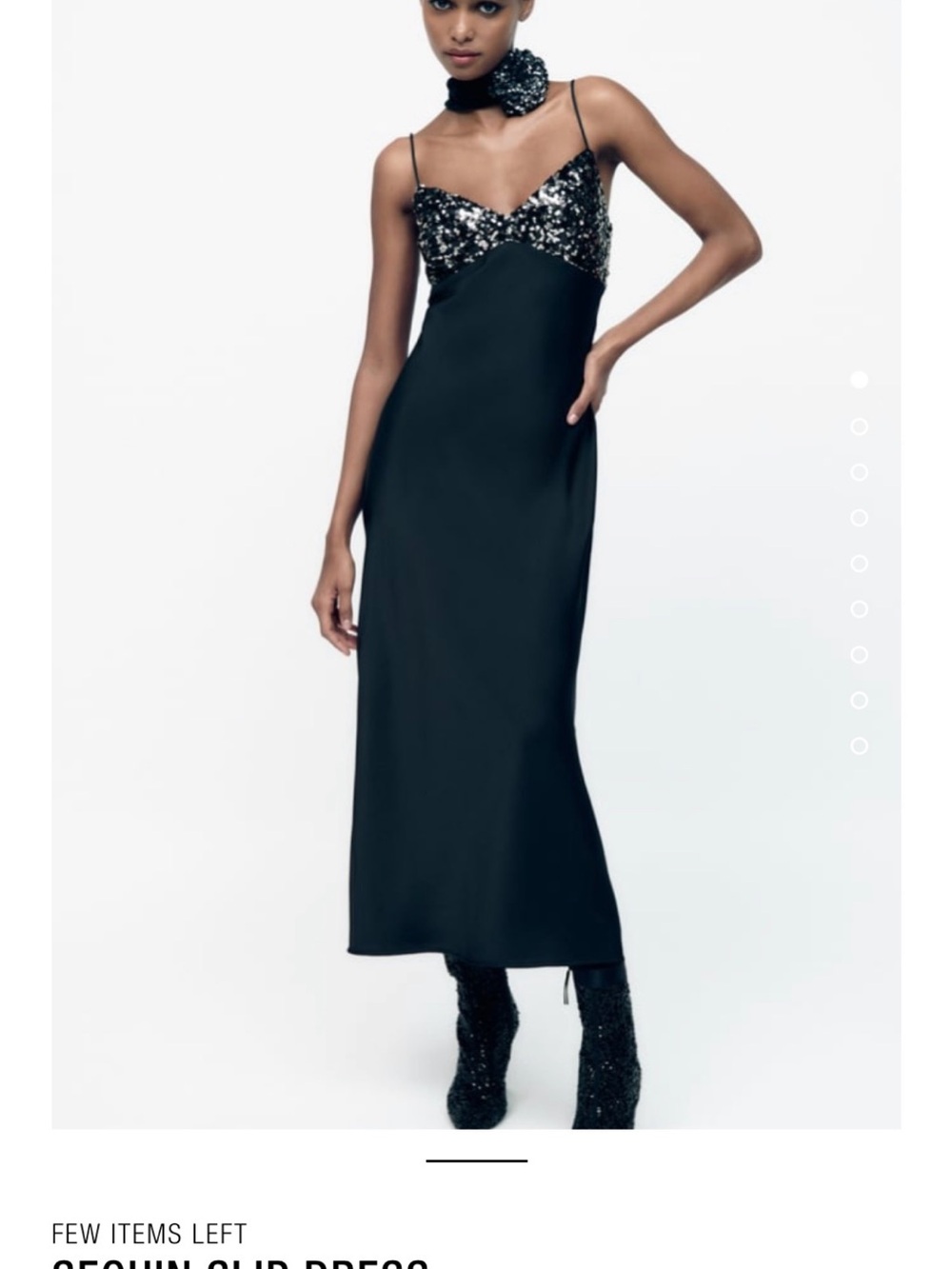 2pc Zara Sequin Slip Dress with Matching Velvet Foulard